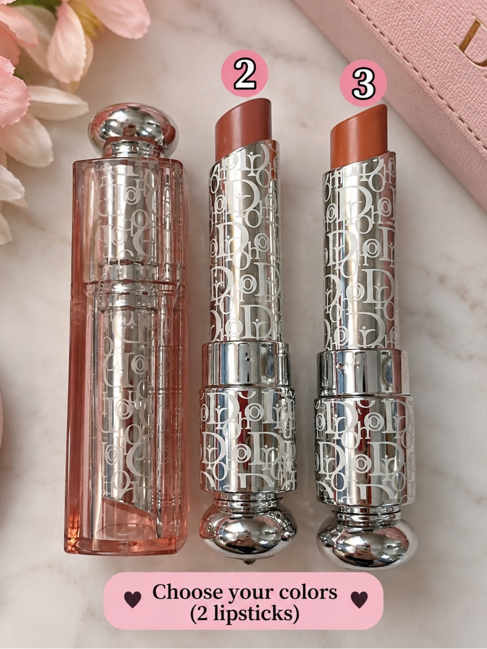 Dior Addict Lipstick Duo - Select 2 Shades (1-5) - Pink/Coral Options